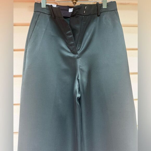 Aritzia Babaton Atelier Sadiki Dark Bottle Green High-Waisted Wide Leg Pants, 0 - Picture 12 of 16